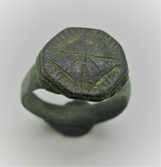 Detector Finds Ancient Bronze Ring With Star Design On Bezel