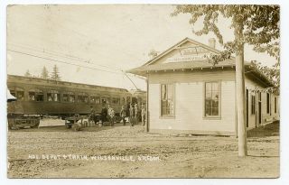 Rppc Oregon Wilsonville 1913 Railroad Station Depot With Passenger Train