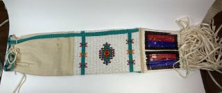 Vintage Native American Beaded Medicine Bag Pouch Bandolier