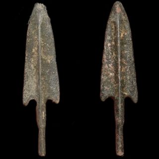 Rare Ancient Roman Bronze Period Longshot Arrow Head 300 Bce (6)