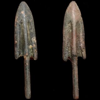 Rare Ancient Roman Bronze Period Longshot Arrow Head 300 Bce (5)