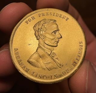 1860 Abraham Lincoln Brass Restrike Campaign Token