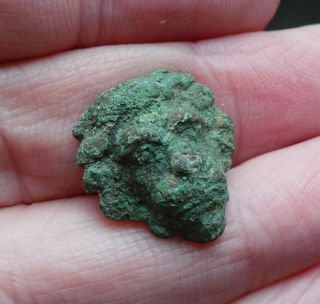 A very small Ancient Roman Bronze Lion Head Applique - Found in Leiden,  Holland. 3