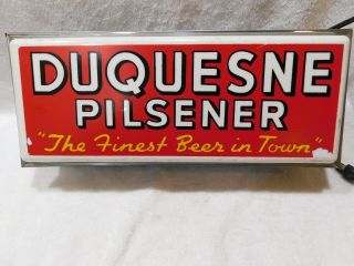 Vintage Duquesne Beer Lighted Back Bar Sign