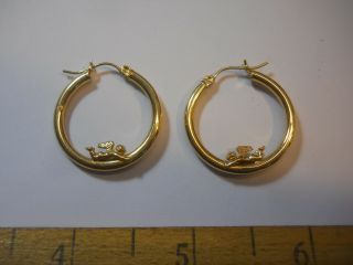 Very Rare / Old / Vintage 18k Real Gold Earring With Angels Unique