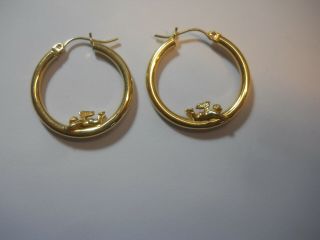 Very rare / old / vintage 18k real Gold earring with angels Unique 3
