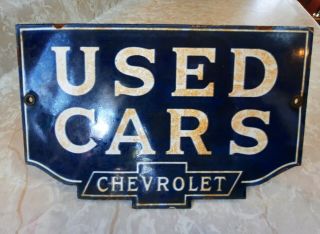 Vintage Chevrolet Cars Gm Sales And Service Porcelain Sign