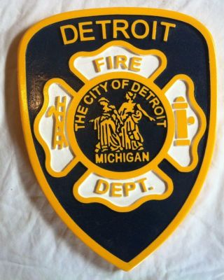 Fire Department Detroit 3d Routed Wood Patch Plaque Sign Award Custom