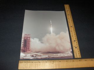 Vintage Nasa Apollo Saturn Rocket Launch A Kodak Color Photo