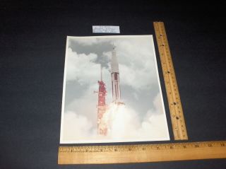 Vintage Nasa 8 - 25 - 66 Apollo Saturn As - 202 Rocket Launch Test A Kodak Color Photo