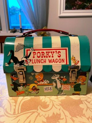 Vintage Looney Tunes Metal Lunch Box,  No Thermos
