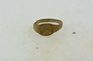 Antique Roman Byzantine Medieval Bronze Child Ring 100 - 1200 Ad 35 Size 3 1/4