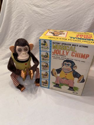 Battery Operated Musical Jolly Chimp 1960 