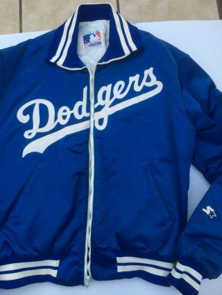 La Dodgers Vintage Blue Satin Jacket Size Xl Made By Starter W//zipper