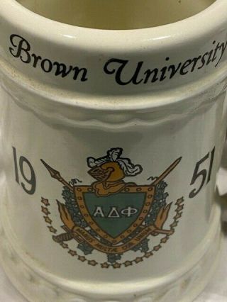 Alpha Delta Phi Fraternity Brown University Mug / Stein 1951 Connie 2