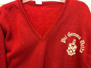 Vintage Phi Gamma Delta Fiji Greek Fraternity Red V - Neck Logo Pullover Sweater