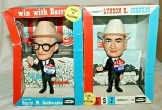 2 1964 Lyndon Johnson & Barry Goldwater President Campaign Candidate Remco Dolls