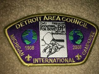 Boy Scout Detroit Area Sa138 International Camp Michigan Csp Council Strip Patch