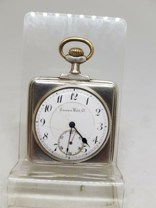 Unusual Rare Vintage Solid Silver Tavannes Pocket Watch C1900 Ref1447