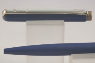 Vintage Elysee No.  60 Epoxy Matt Dark Blue Ballpoint Pen With Gold Trim