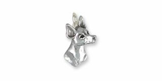 Rat Terrier Charm Jewelry Sterling Silver Handmade Dog Charm Rtt2 - C