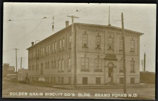 Rppc Grand Forks Nd " Golden Grain Biscuit Co.  Building " 1909