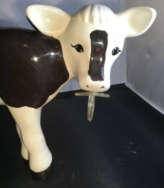 Ceramic Cow Calf Figure With Pacifier Binki Holder Dairy Farmers Cottagecore 3