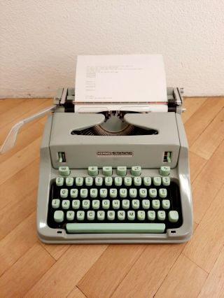 Vintage Hermes 3000 Switzerland Sea Foam Green Portable Typewriter Without Case