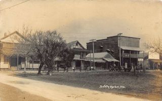 Fl 1900’s Very Rare Florida Real Photo Early Street Scene In Safety Harbor,  Fla