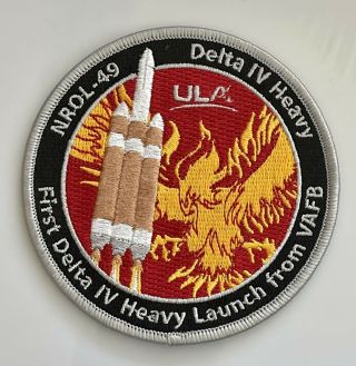 Ula Delta Iv 1st Heavy From Vandenberg Nrol - 49 Launch Vehicle Satellite Patch 4”