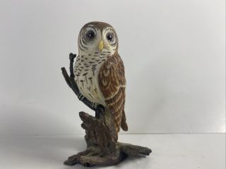 Vintage Boehm Bisque Porcelain Owl Bronze Branch Figurine Rare Cool Animal