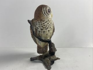 Vintage Boehm Bisque Porcelain Owl Bronze Branch Figurine Rare Cool Animal 2