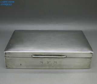 Vintage Solid Sterling Silver Cigarette Box 382g By Walker & Hall C1935