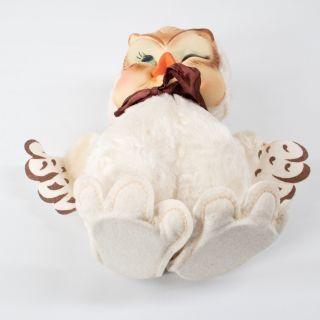 Vintage Rushton Rubber Face Plush Owl Hooty Stuffed Animal Toy 1950s 3