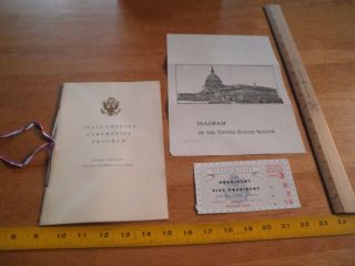 1953 Us Presidential Inauguration Program & Ticket Dwight D Eisenhower R Nixon