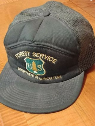 Vtg U.  S.  Forest Service Usda Green Base Ball Cap Ad Snapback Usa Mesh