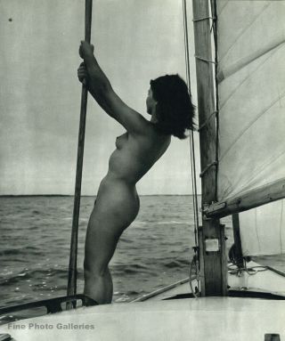 1960s Vintage Female Nude Woman Sailing Boat By Gerhard Vetter Photo Art 11x14