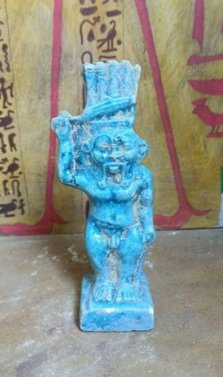 Ancient Egyptian Antique Bes Egypt Greek Civilization Statue Bisu Amulet