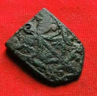 Ancient Bronze Piece From A Viking Belt