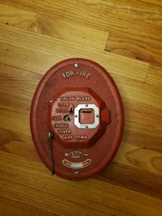 Vintage Adt Fire Alarm Box Red