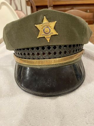 Vintage Obsolete Sevier County Deputy Sheriff Police Hat With Badge Tennessee