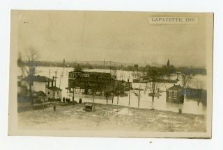 Postcard,  Wabash River Flood 1913,  Lafayette,  In,  Tippecanoe County