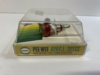 Vintage Model Airplane Engine control line Cox Pee Wee.  020 NOS 3