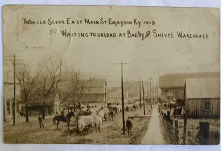 Tobacco Scene E Main St Grayson Ky 1809 Waiting To Unload At Bagby & Shivel
