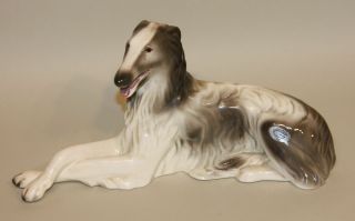 Goldscheider Usa Pottery Grey & White Russian Wolfhound Borzoi Dog Figurine