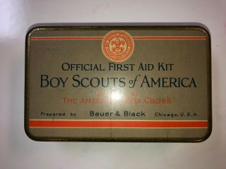 Vintatge Boy Scouts Of America Official First Aid Kit - Bauer & Black - Chicago