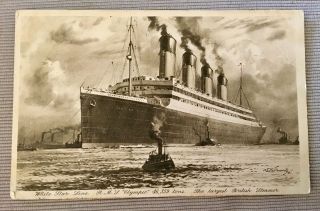 Olympic Stamped Postmark White Star Line Titanic Britannic Sister Ship Liner