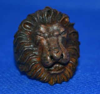 EXTREMELY ANCIENT BRONZE RING LION ROMAN RARE LEGIONARY ARTIFAC AUTHENTIC 2