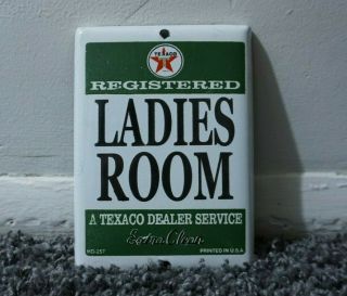 Vintage Texaco Restroom Porcelain Sign Gas Service Station Oil Rare Pump Ad