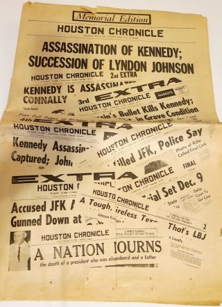 John F Kennedy Assassination Memorabilia 2 Newspapers 3 Magazines 2 Albums 3